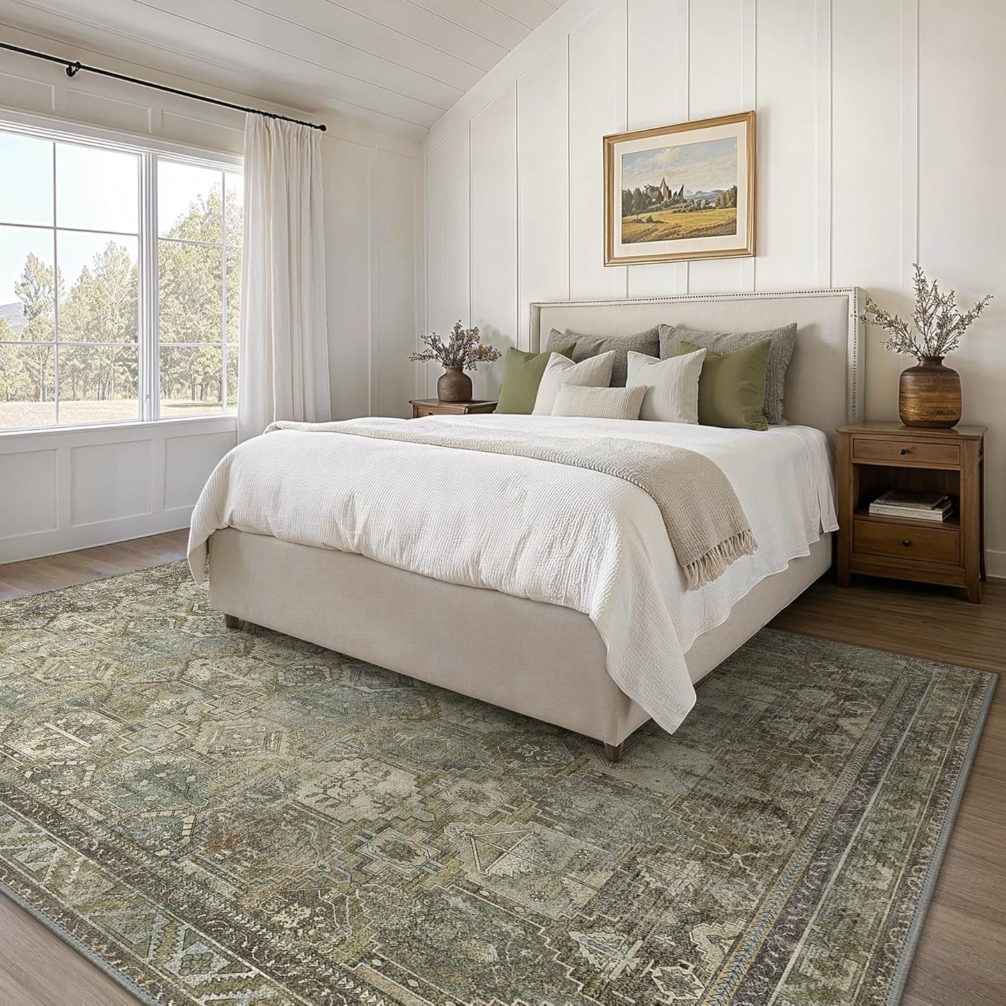 GENIMO Vintage Classic Print Dark Color Washable Area Rug