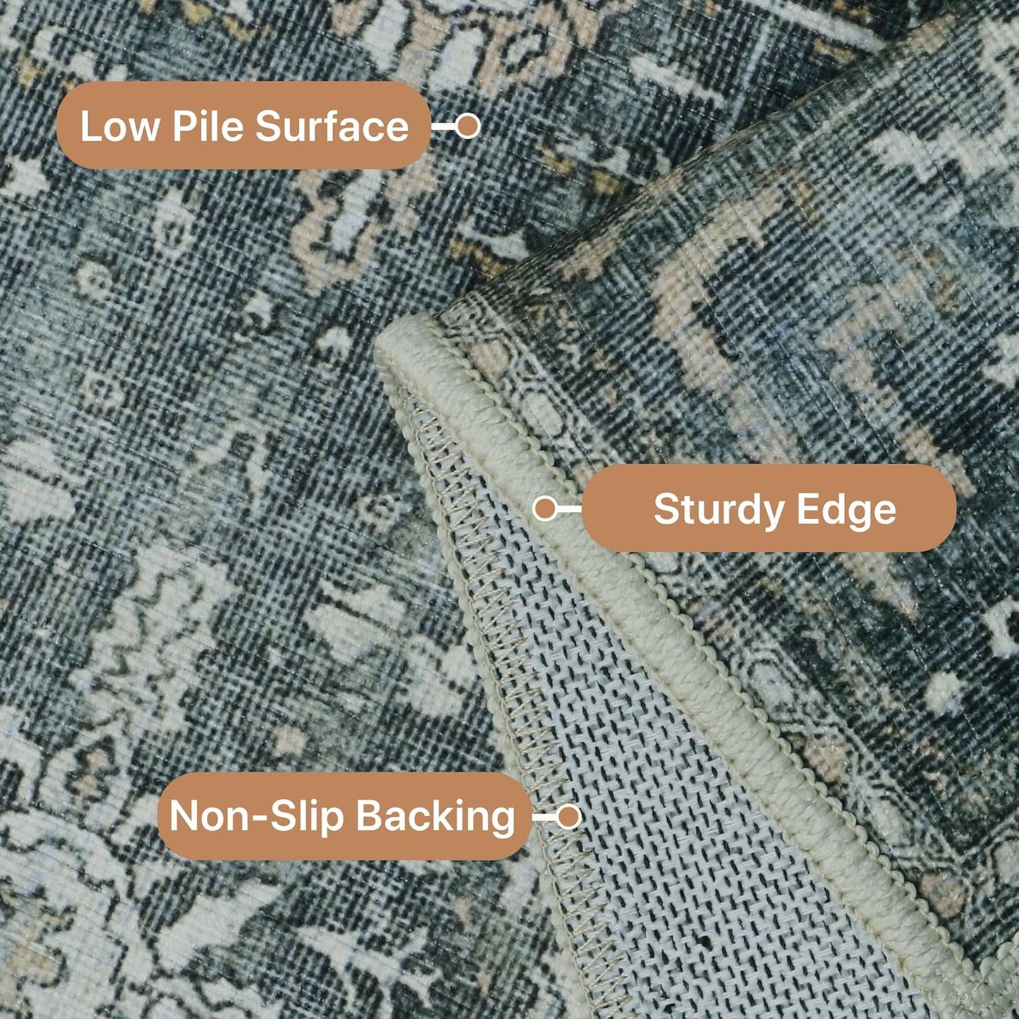 GENIMO Vintage Bohemian Print Non-Slip Runner Rug