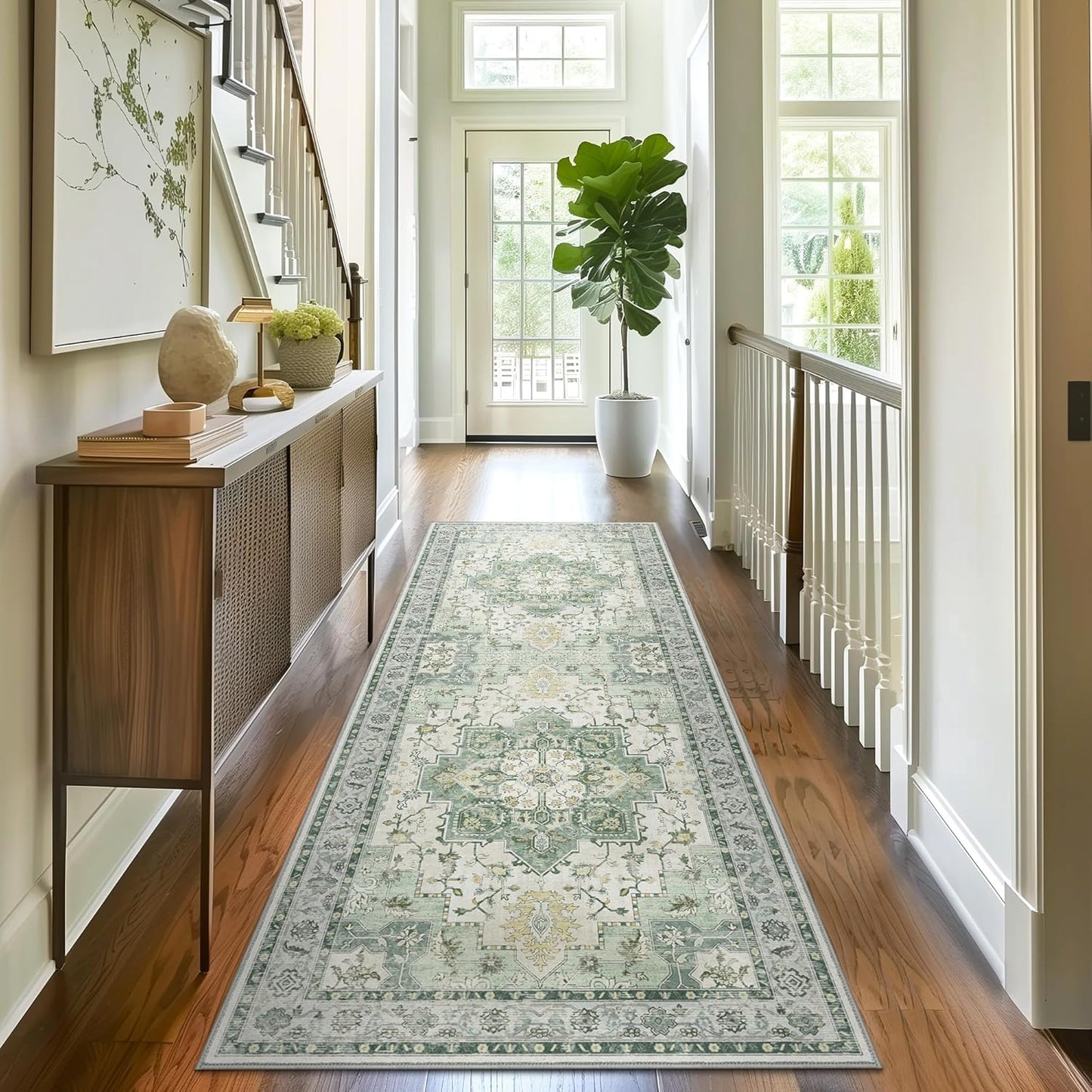 GENIMO Runner Rugs for Hallway, Kitchen Machine Washable Non Slip Vintage Rugs