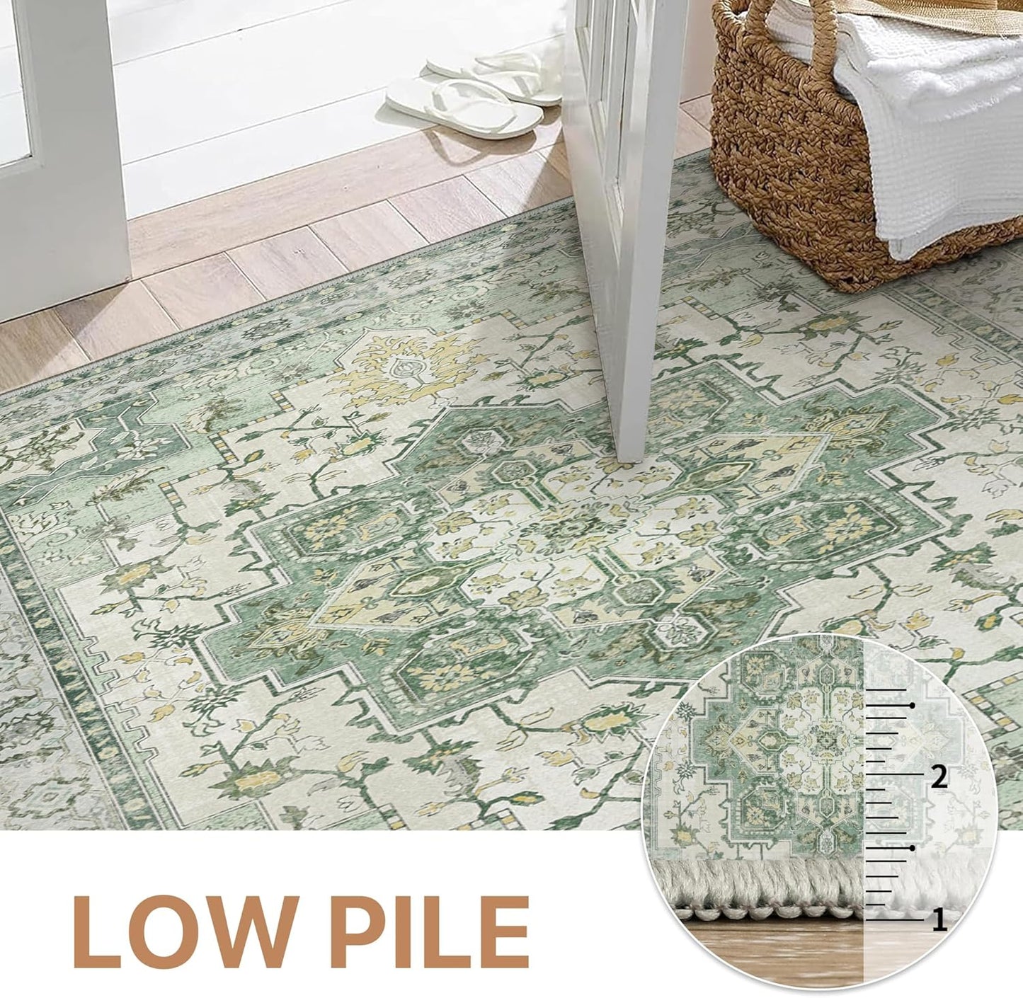 GENIMO Runner Rugs for Hallway, Kitchen Machine Washable Non Slip Vintage Rugs