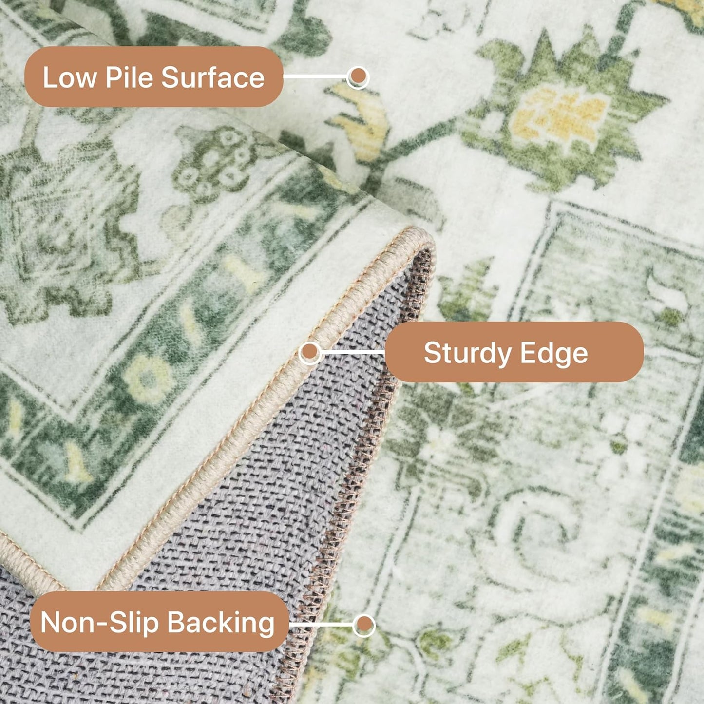 GENIMO Runner Rugs for Hallway, Kitchen Machine Washable Non Slip Vintage Rugs