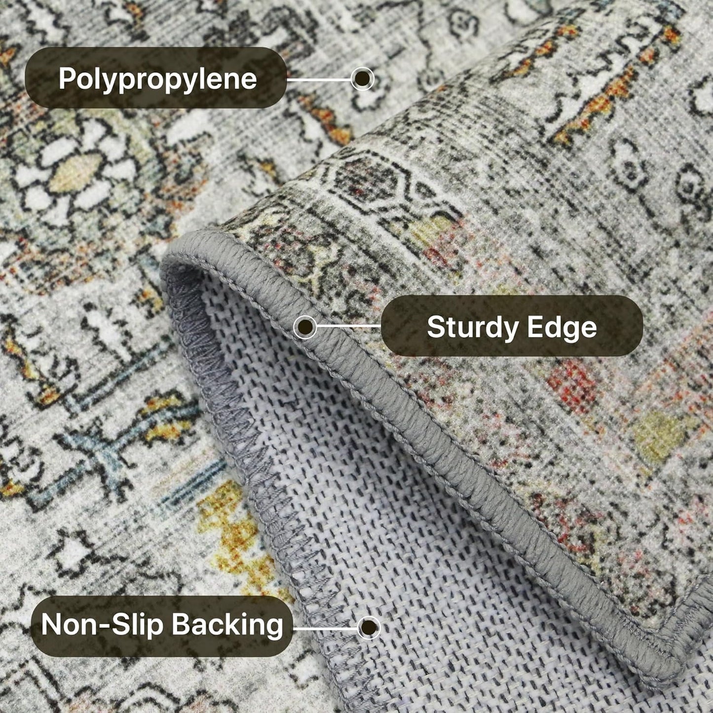 GENIMO Vintage Bohemian Print Non-Slip Runner Rug