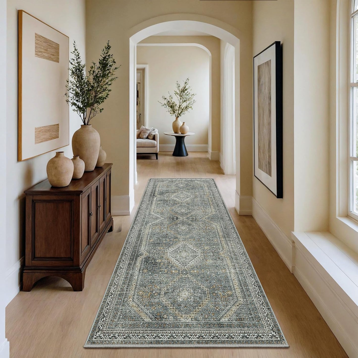 GENIMO Machine Washable Runner Rug Non Slip Carpet with Gripper