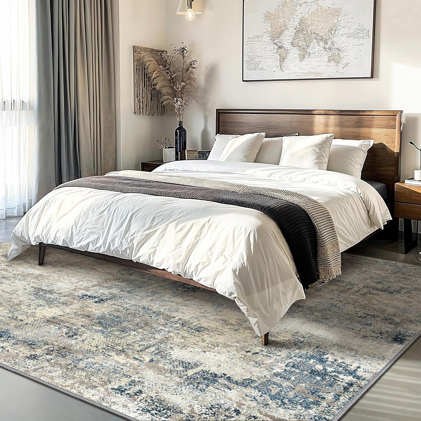 GENIMO Modern Foggy Abstract Texture Washable Area Rug