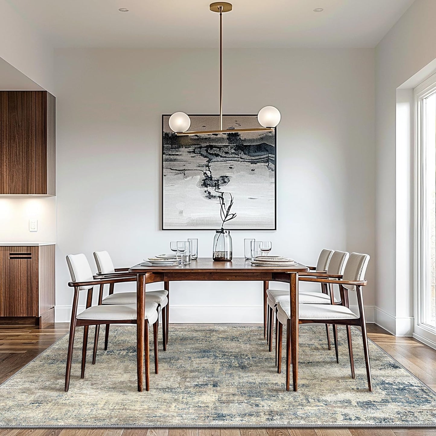 GENIMO Modern Foggy Abstract Texture Washable Area Rug