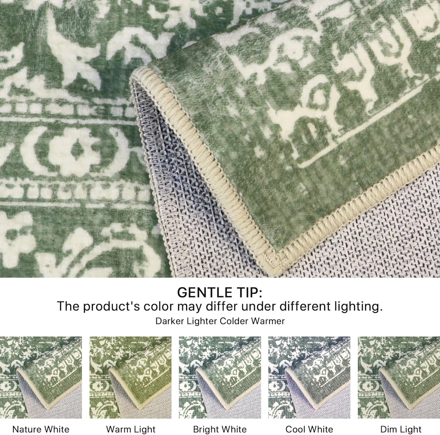 GENIMO Flourishing Floral Print Machine Washable Area Rug