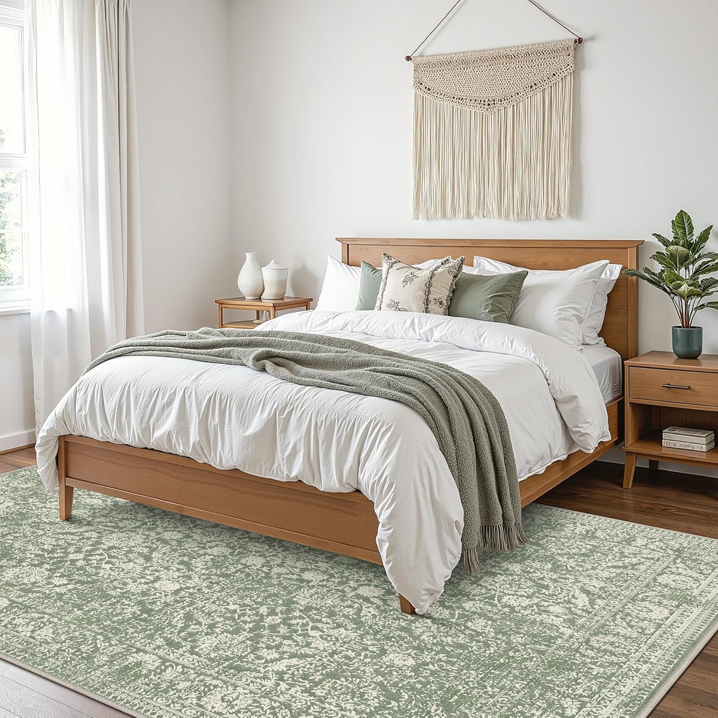 GENIMO Flourishing Floral Print Machine Washable Area Rug