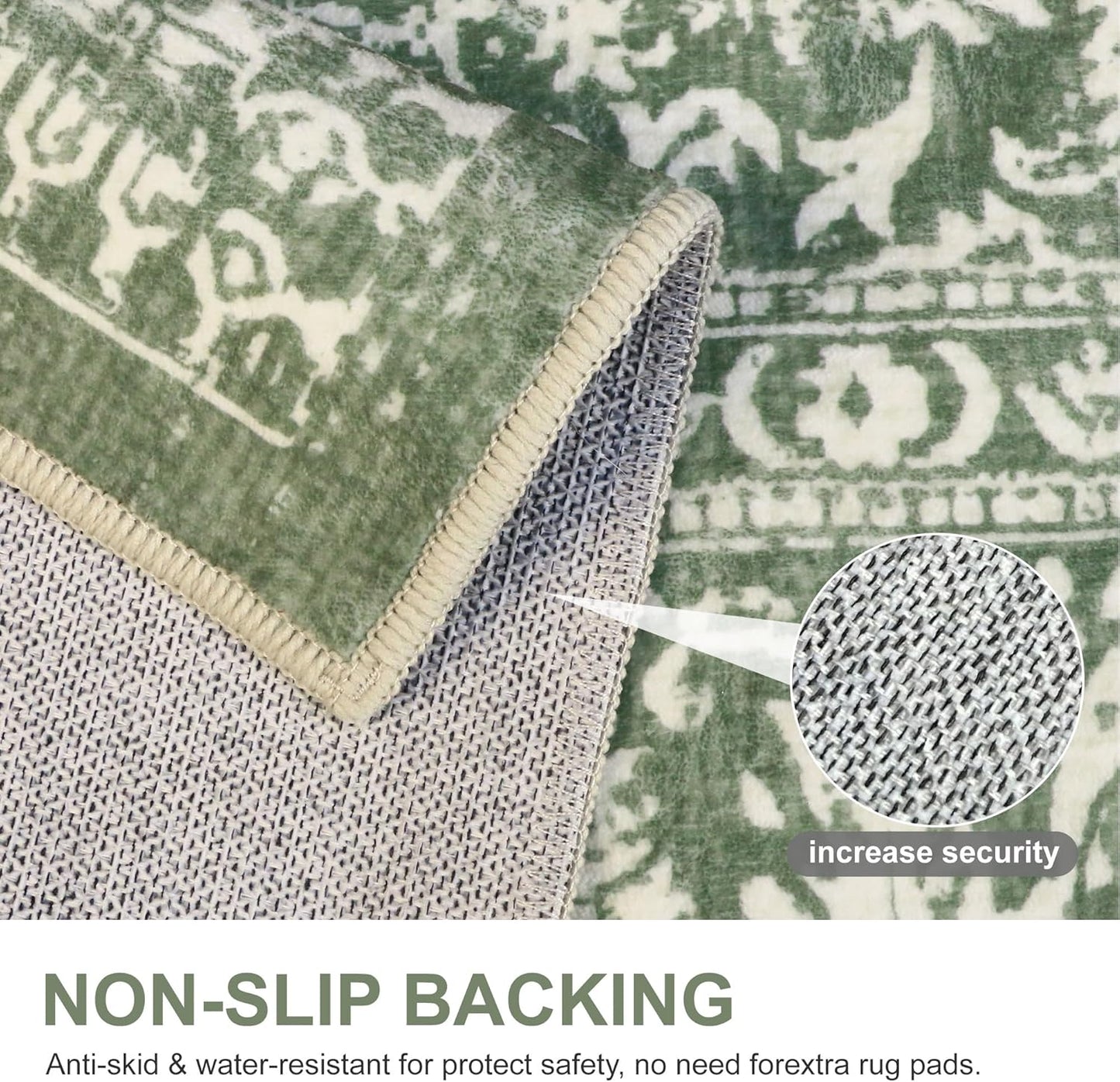 GENIMO Flourishing Floral Print Machine Washable Area Rug