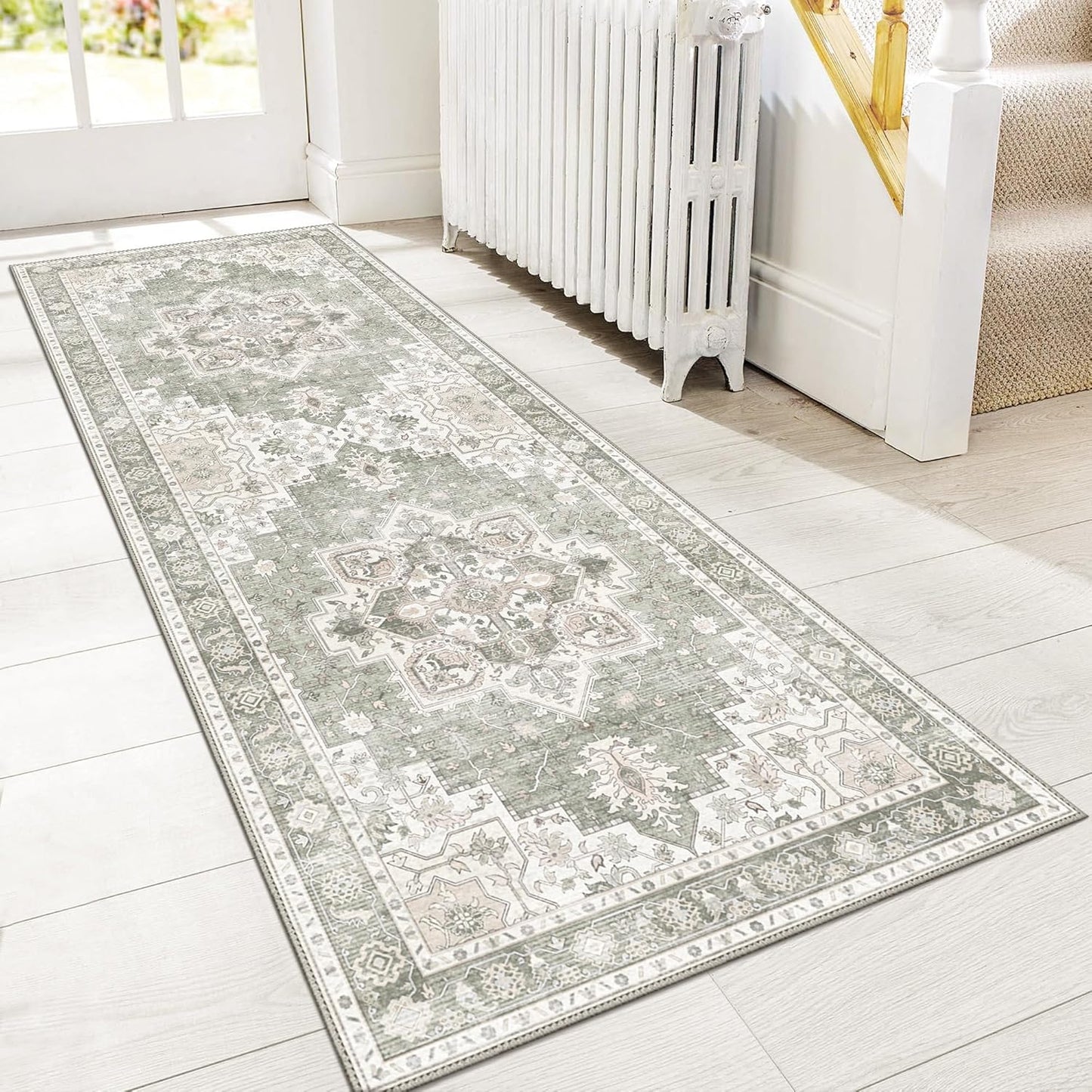 GENIMO Runner Rug Machine Washable Vintage Bohemian Print