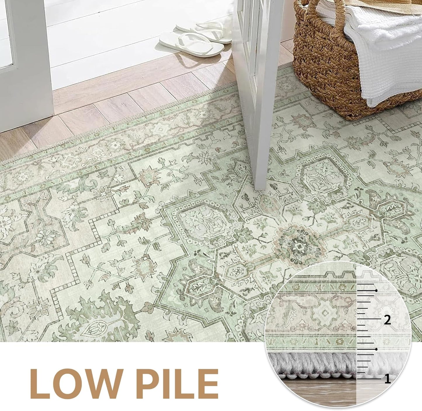 GENIMO Runner Rug Machine Washable Vintage Bohemian Print