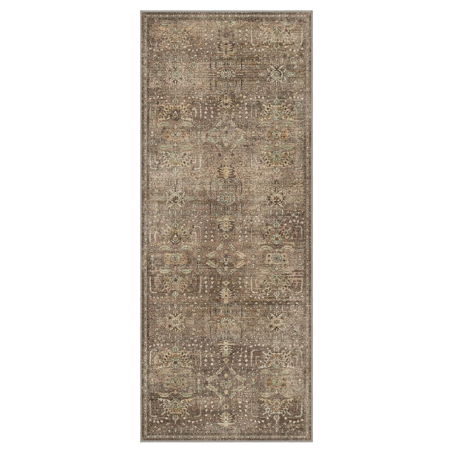 GENIMO Vintage Bohemian Print Non-Slip Runner Rug Brown