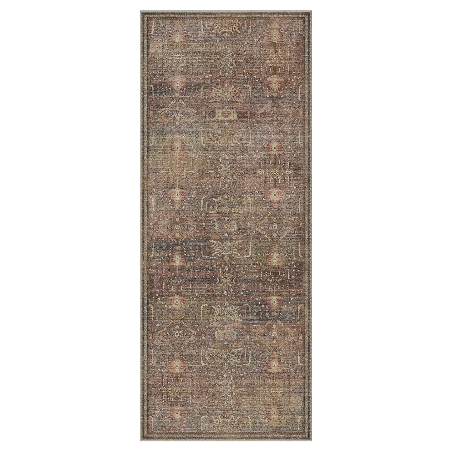 GENIMO Vintage Bohemian Print Non-Slip Runner Rug Brown