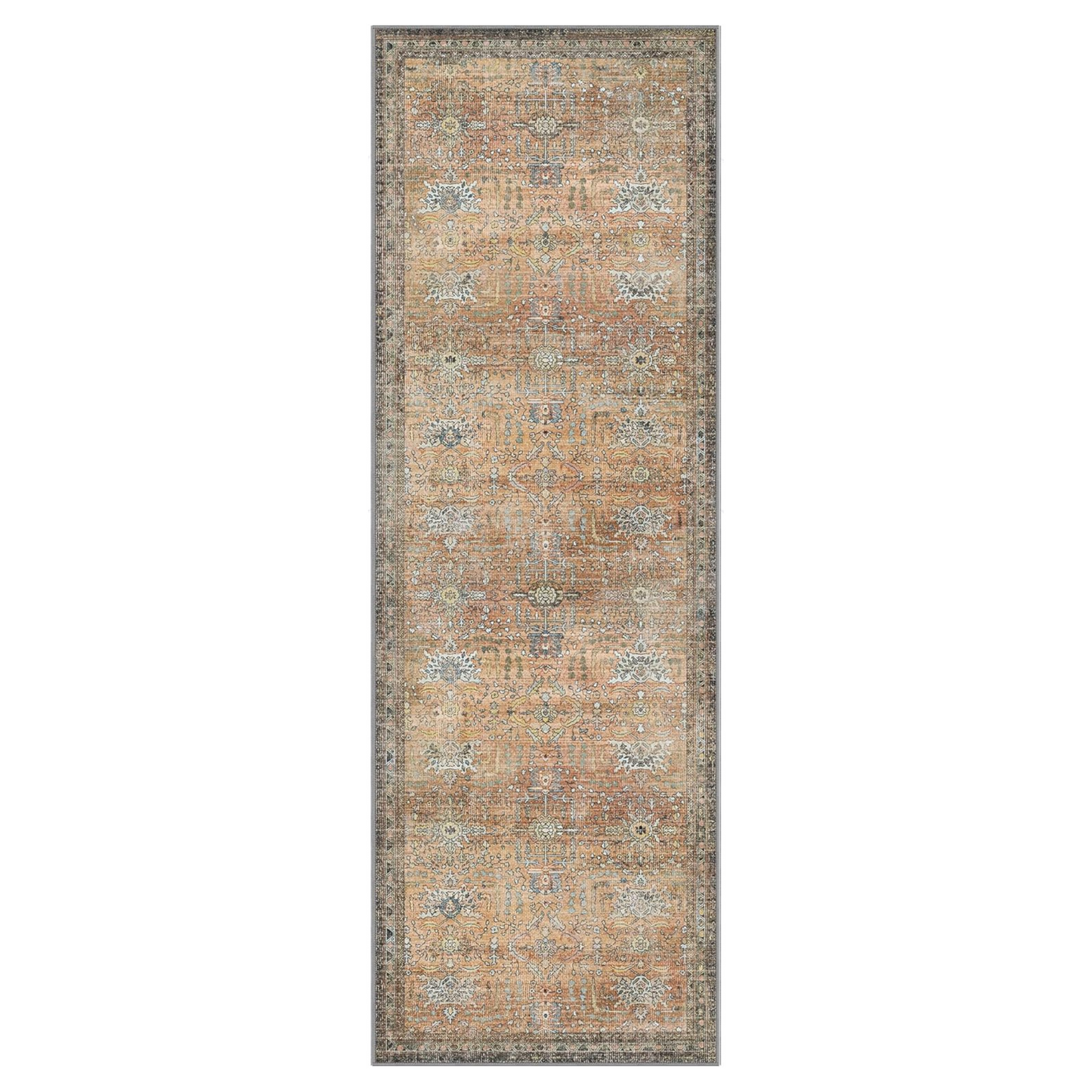 GENIMO Vintage Bohemian Print Non-Slip Runner Rug Red