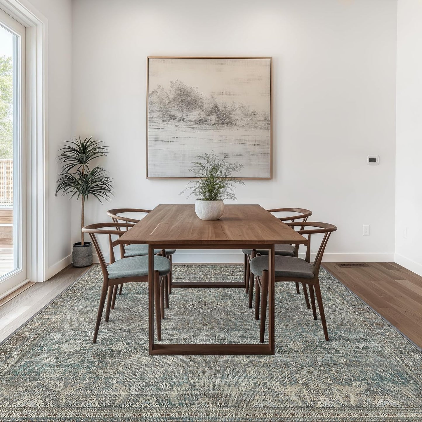 GENIMO Vintage Gorgeous Cool Color Non-Slip Washable Area Rug