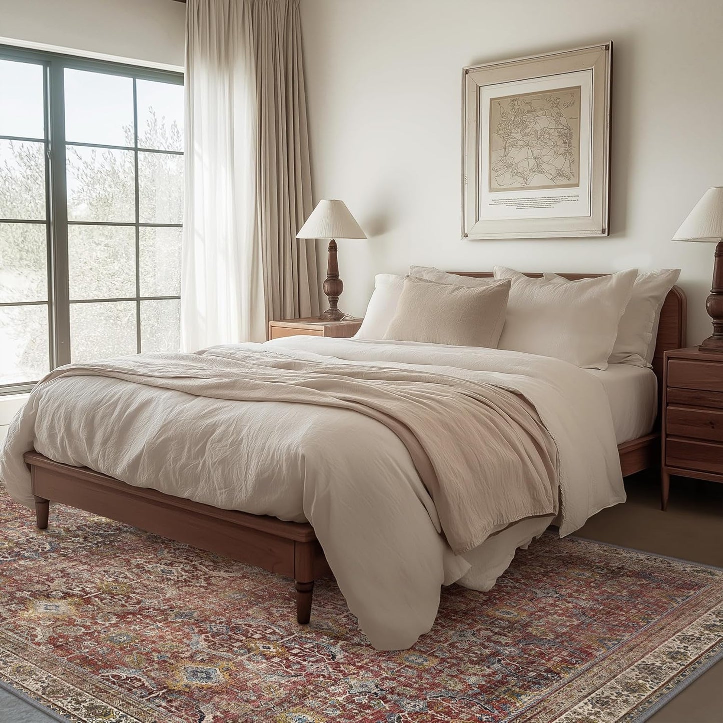 GENIMO Vintage Gorgeous Warm Color Non-Slip Washable Area Rug
