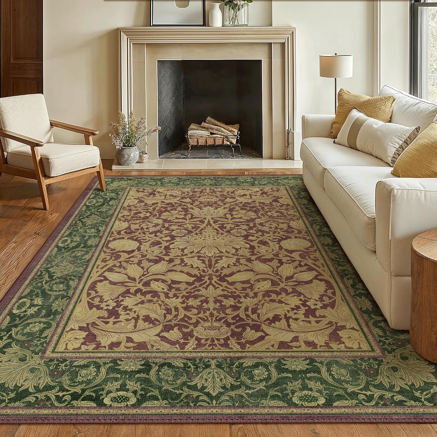 GENIMO Mysteriously Gorgeous Floral Pattern Print Area Rug
