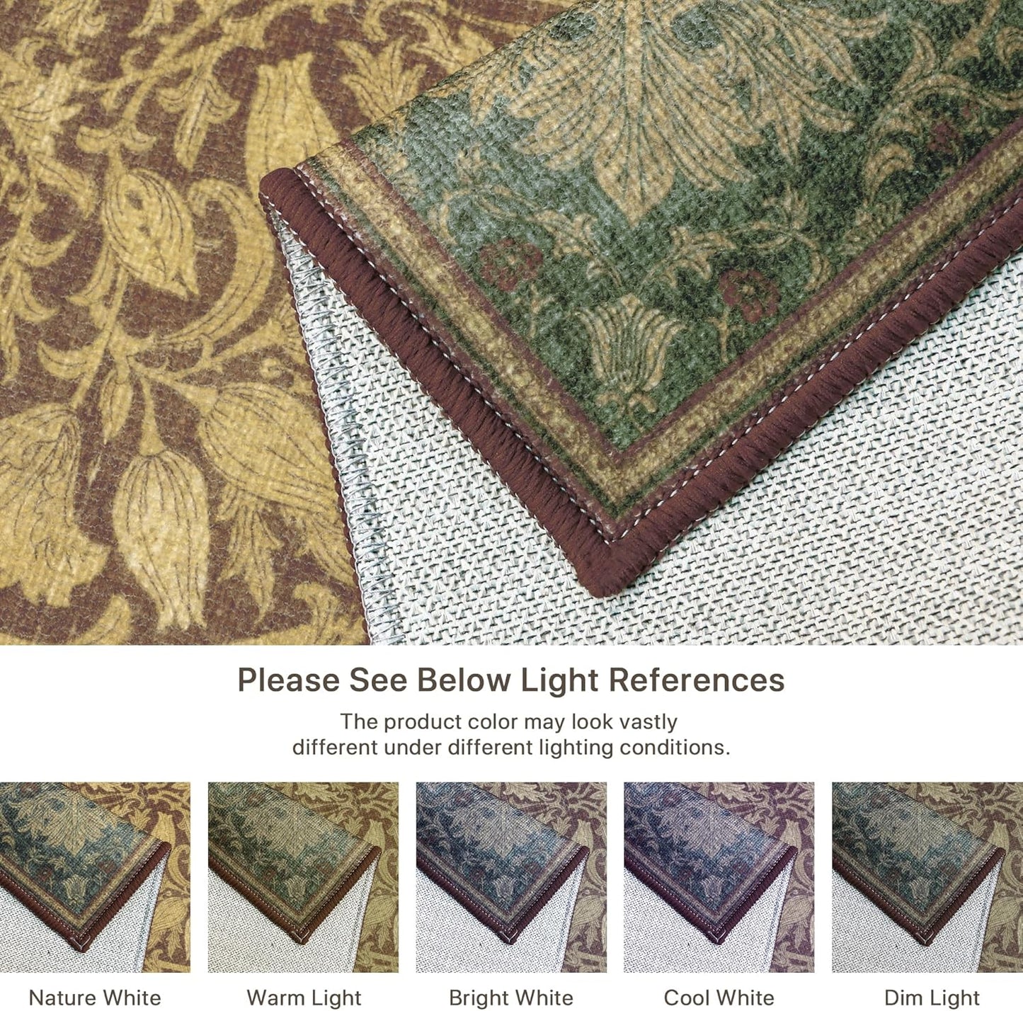 GENIMO Mysteriously Gorgeous Floral Pattern Print Area Rug