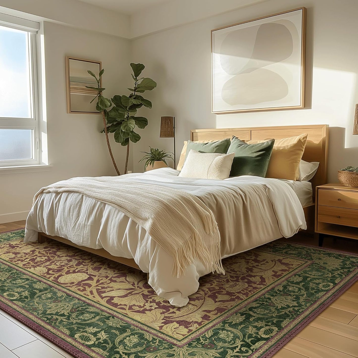 GENIMO Mysteriously Gorgeous Floral Pattern Print Area Rug