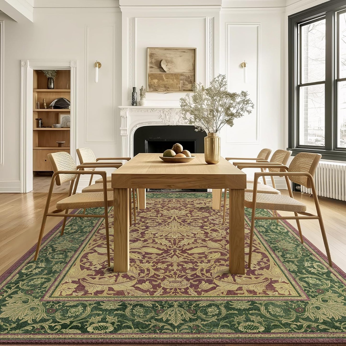 GENIMO Mysteriously Gorgeous Floral Pattern Print Area Rug