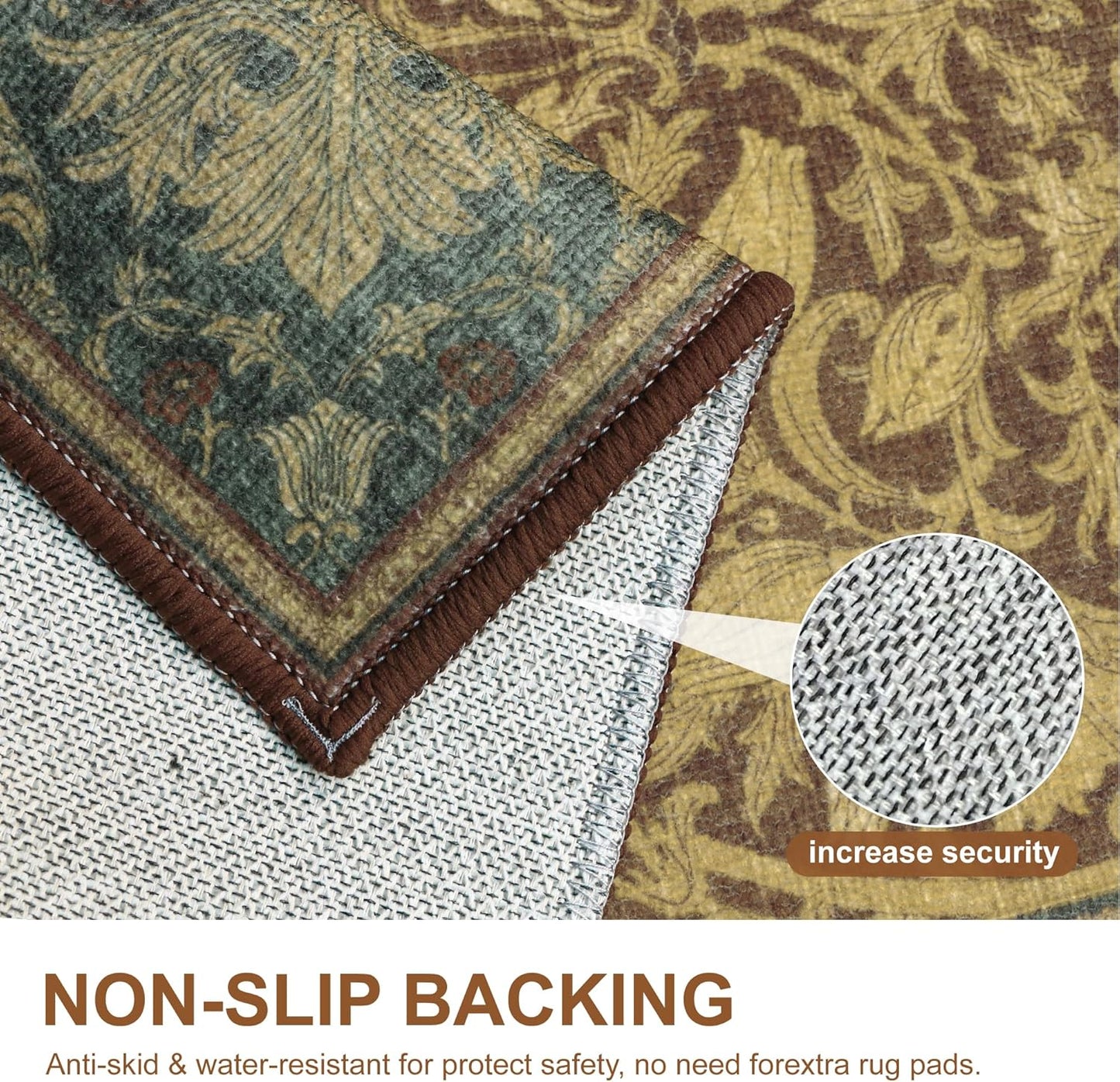 GENIMO Mysteriously Gorgeous Floral Pattern Print Area Rug