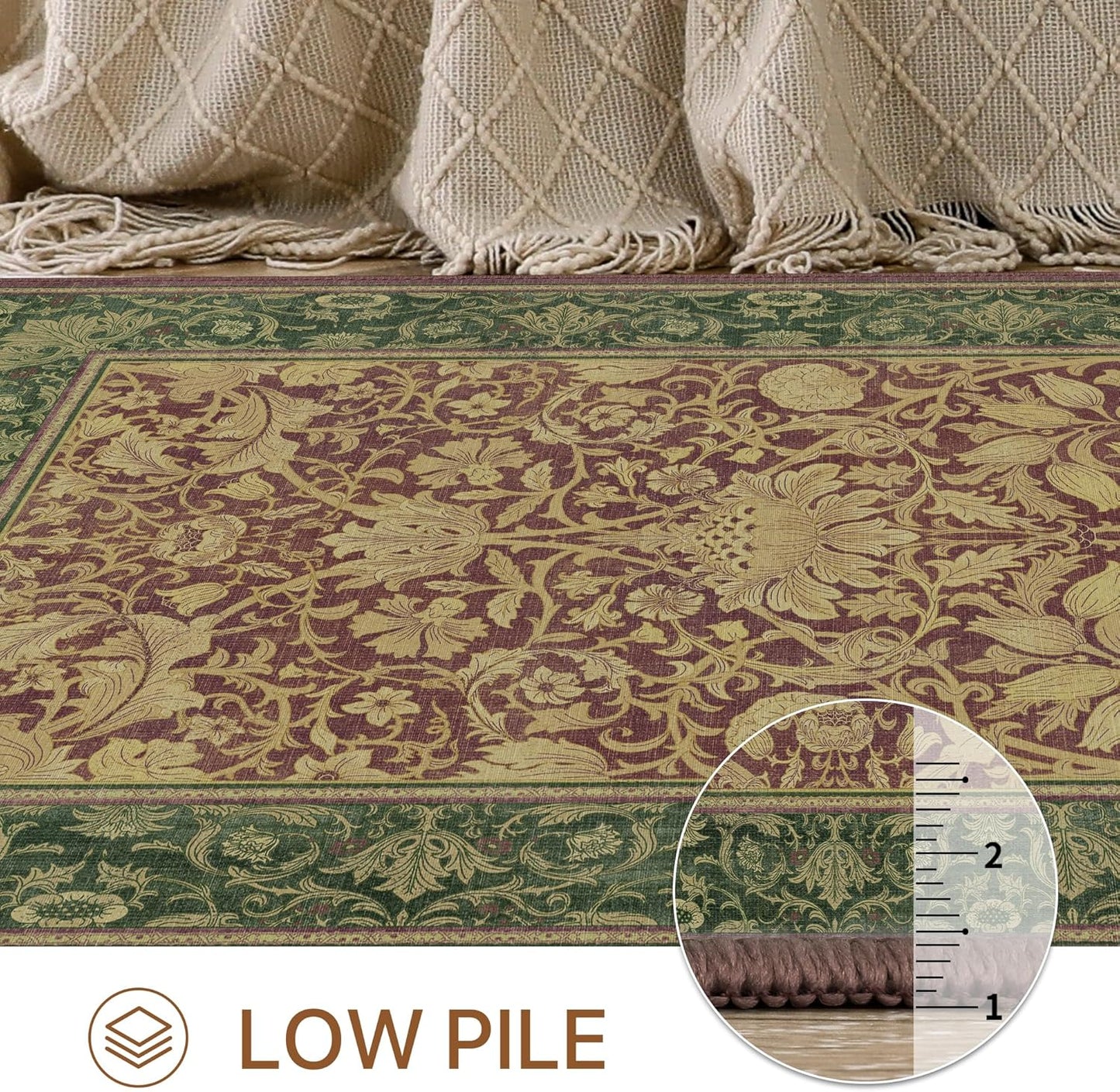 GENIMO Mysteriously Gorgeous Floral Pattern Print Area Rug