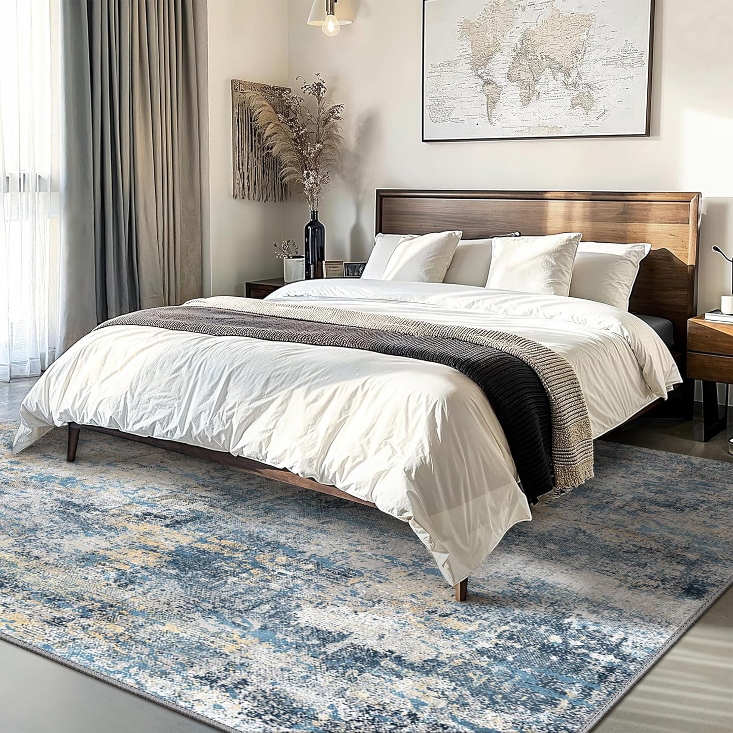 GENIMO Modern Foggy Abstract Texture Washable Area Rug