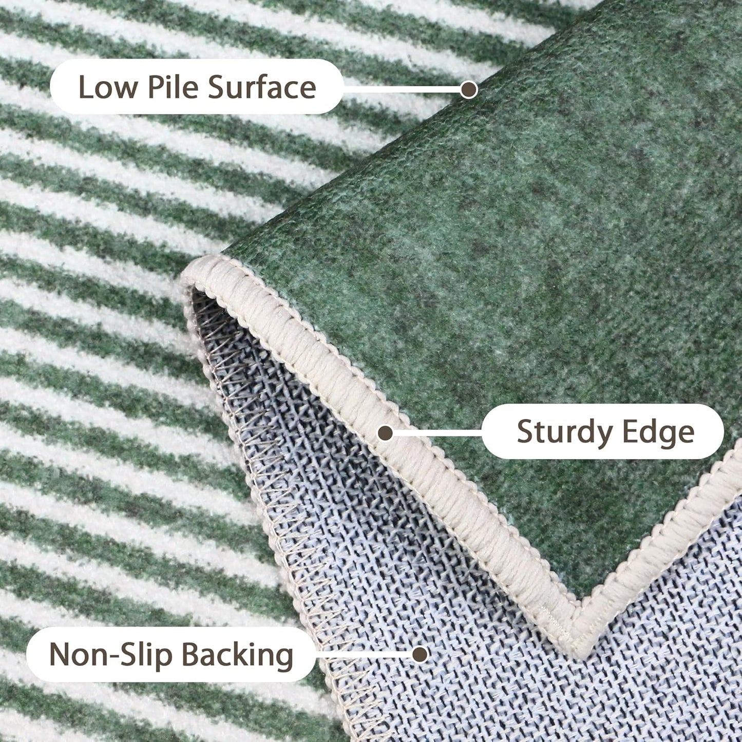 GENIMO Modern Minimalist Oval Line Printed Non-Slip Area Rug