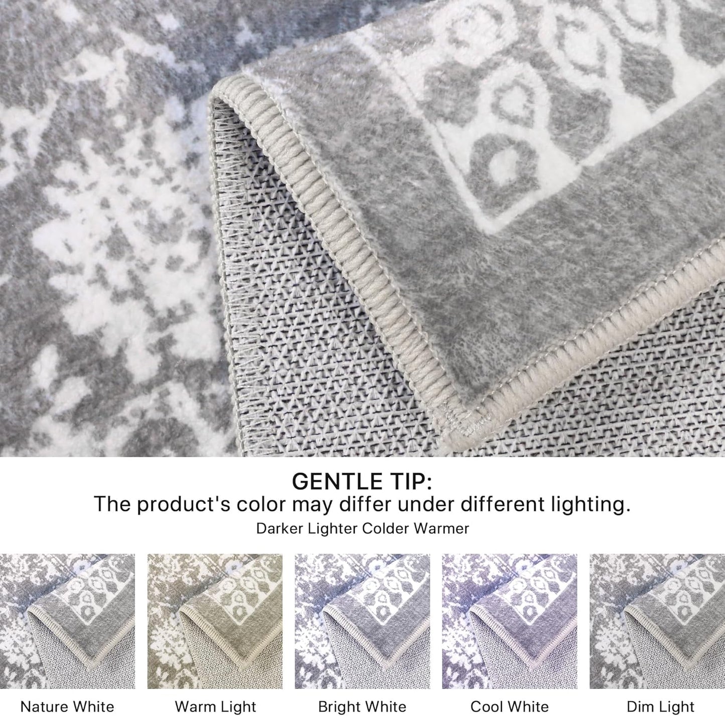 GENIMO Flourishing Floral Print Machine Washable Area Rug