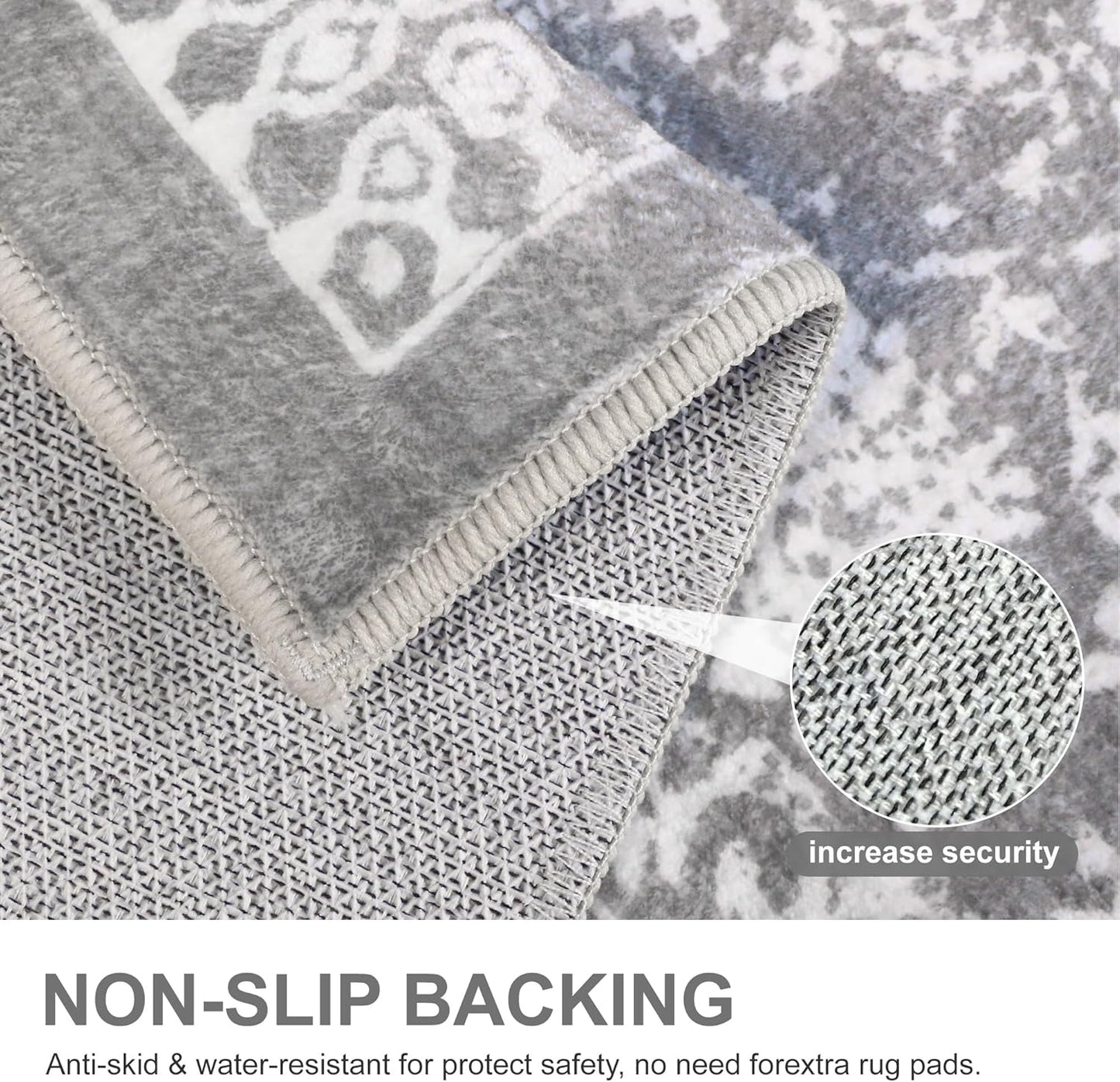 GENIMO Flourishing Floral Print Machine Washable Area Rug