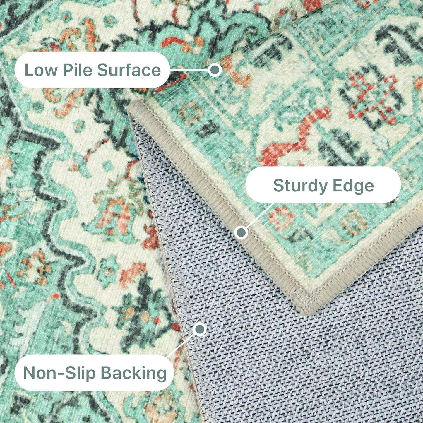 GENIMO Vintage Ethnic Bright Colored Area Rug