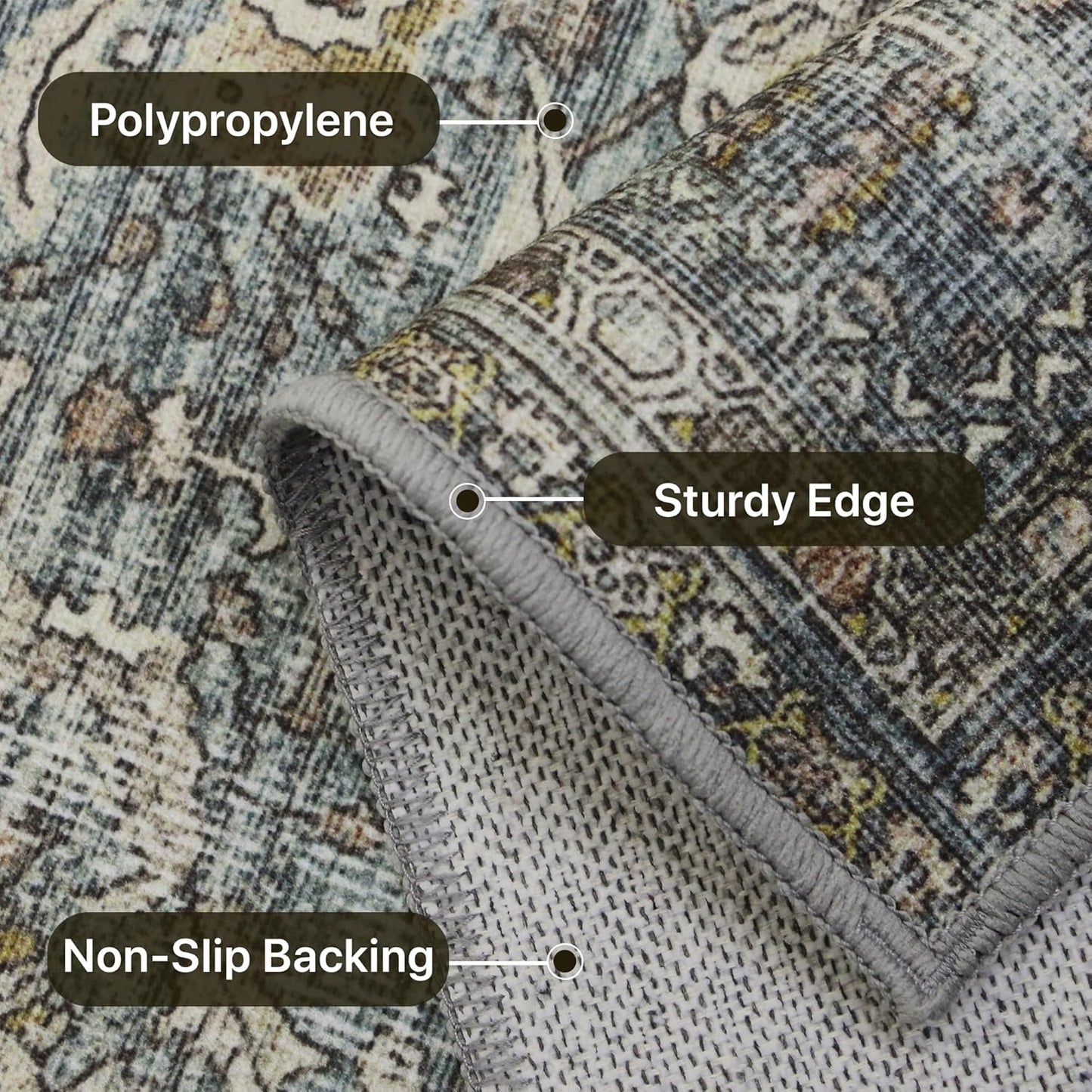GENIMO Vintage Bohemian Print Non-Slip Runner Rug