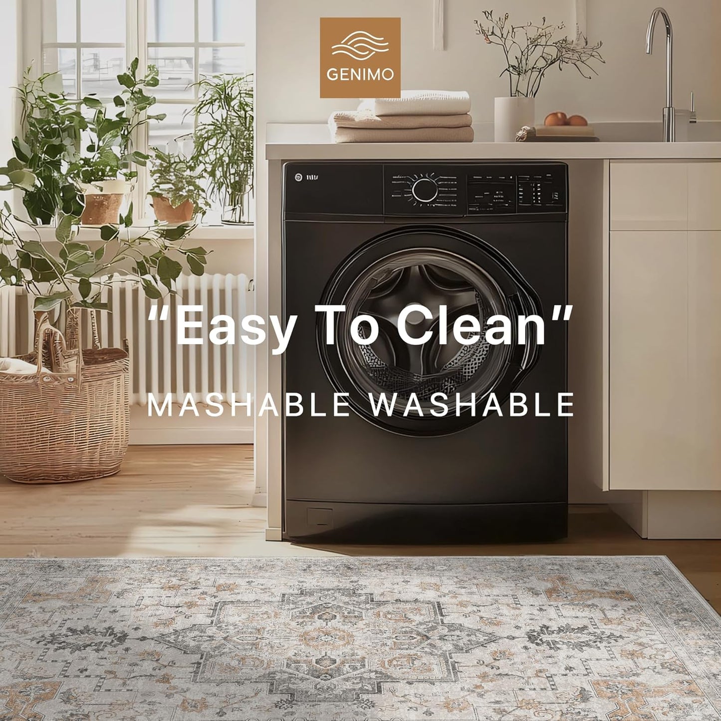 GENIMO Machine Washable Non Slip with Gripper Runner Rug