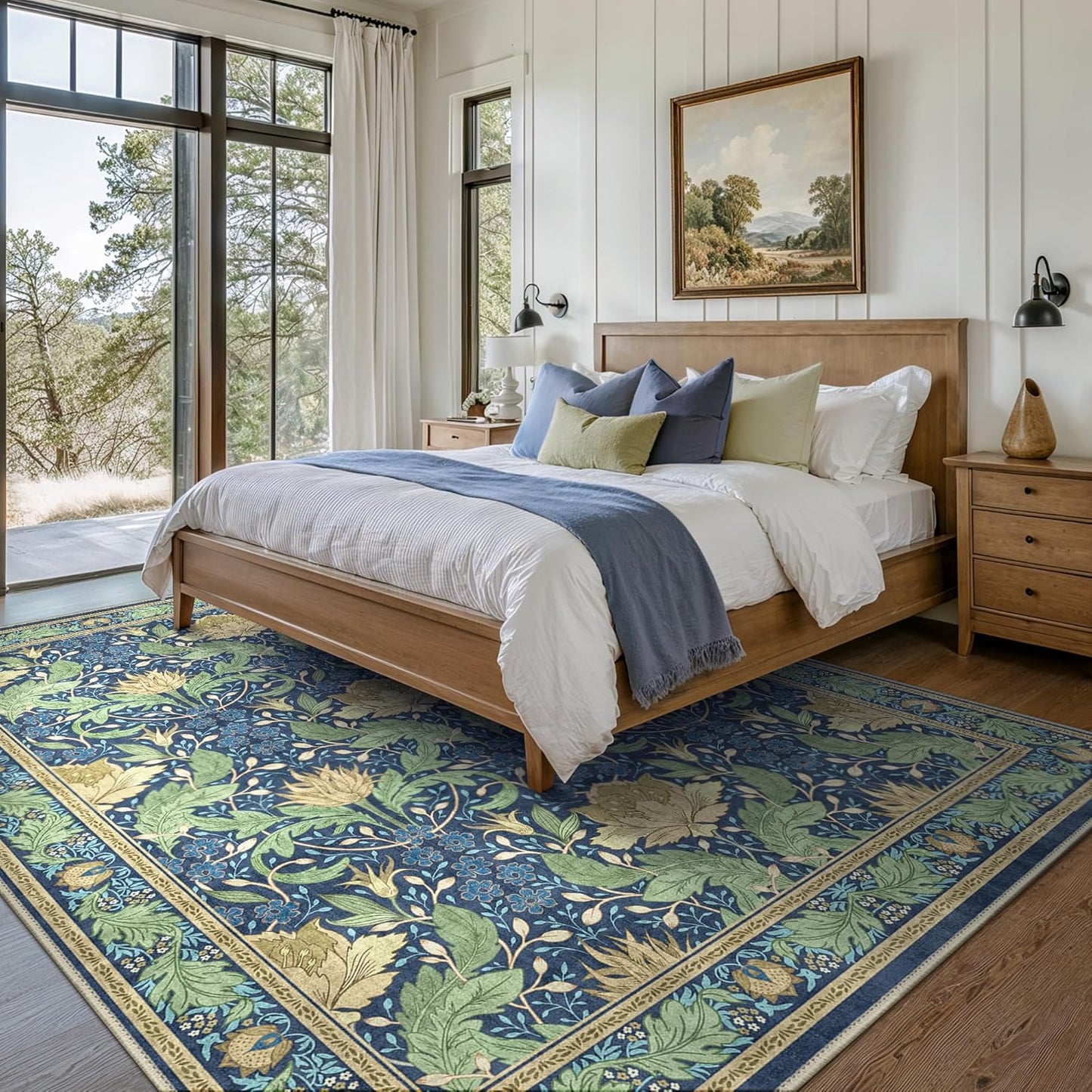 GENIMO Vintage Floral Machine Washable Area Rug