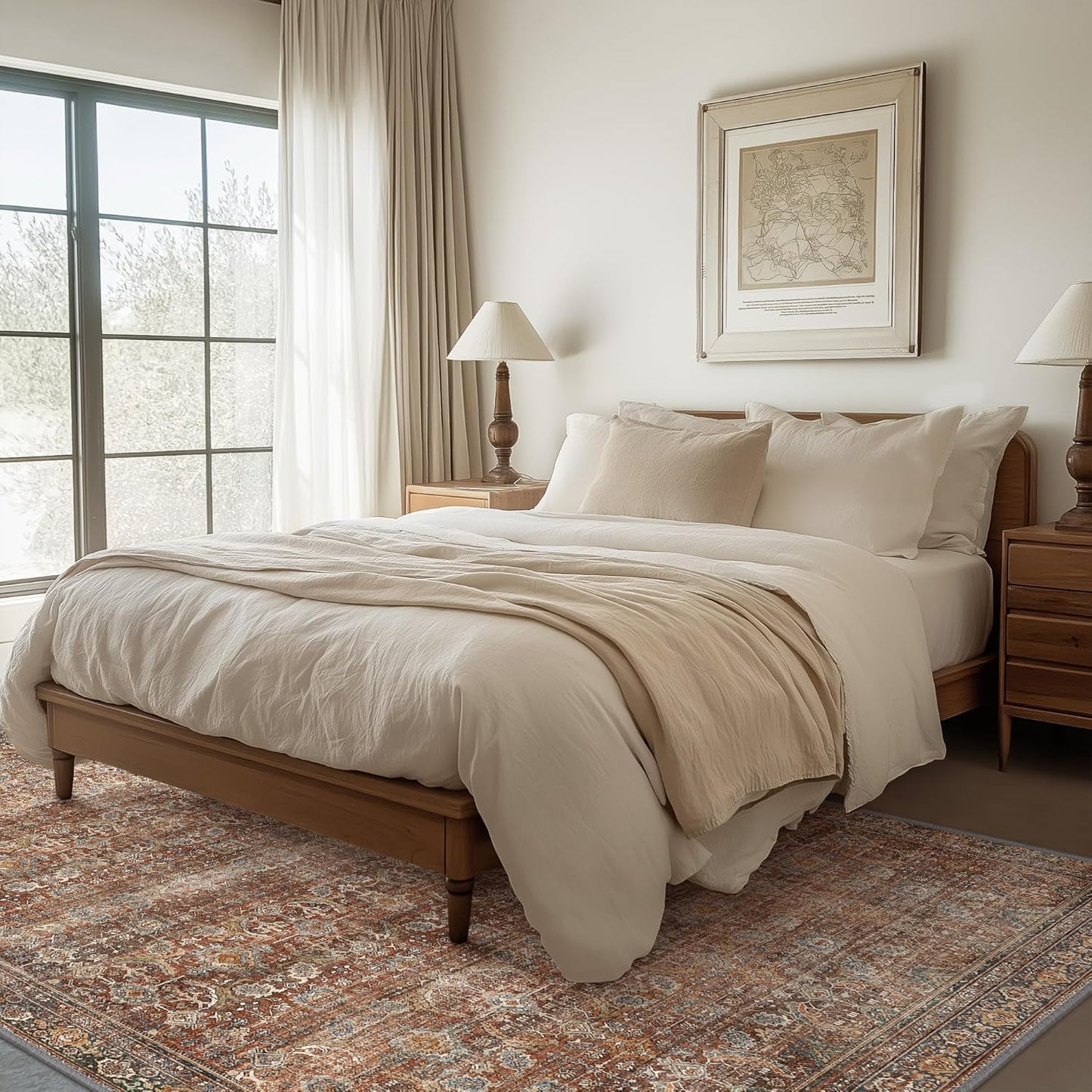 GENIMO Vintage Gorgeous Warm Color Non-Slip Washable Area Rug