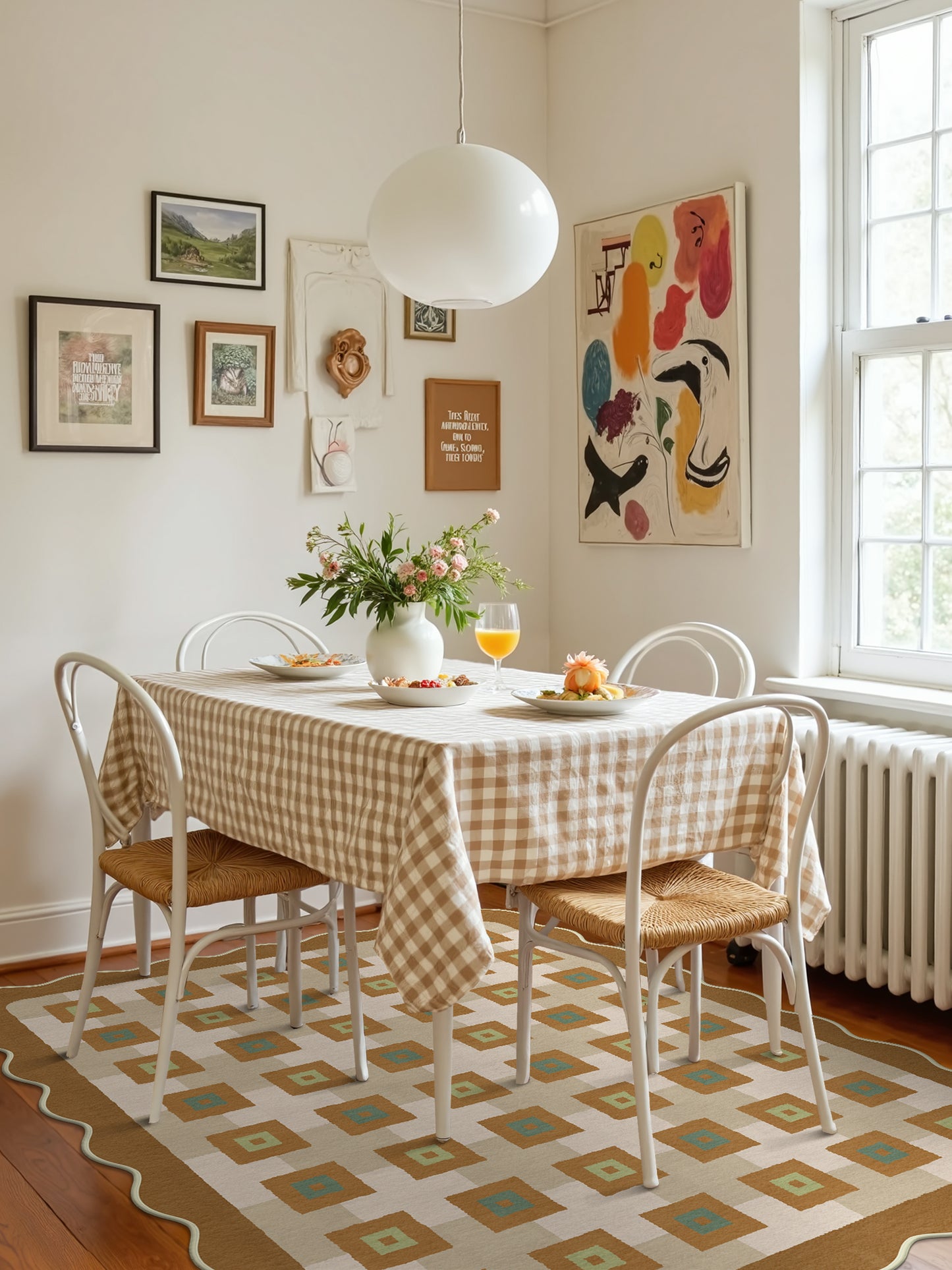 GENIMO Modern Geometric Decorative Irregular Area Rug