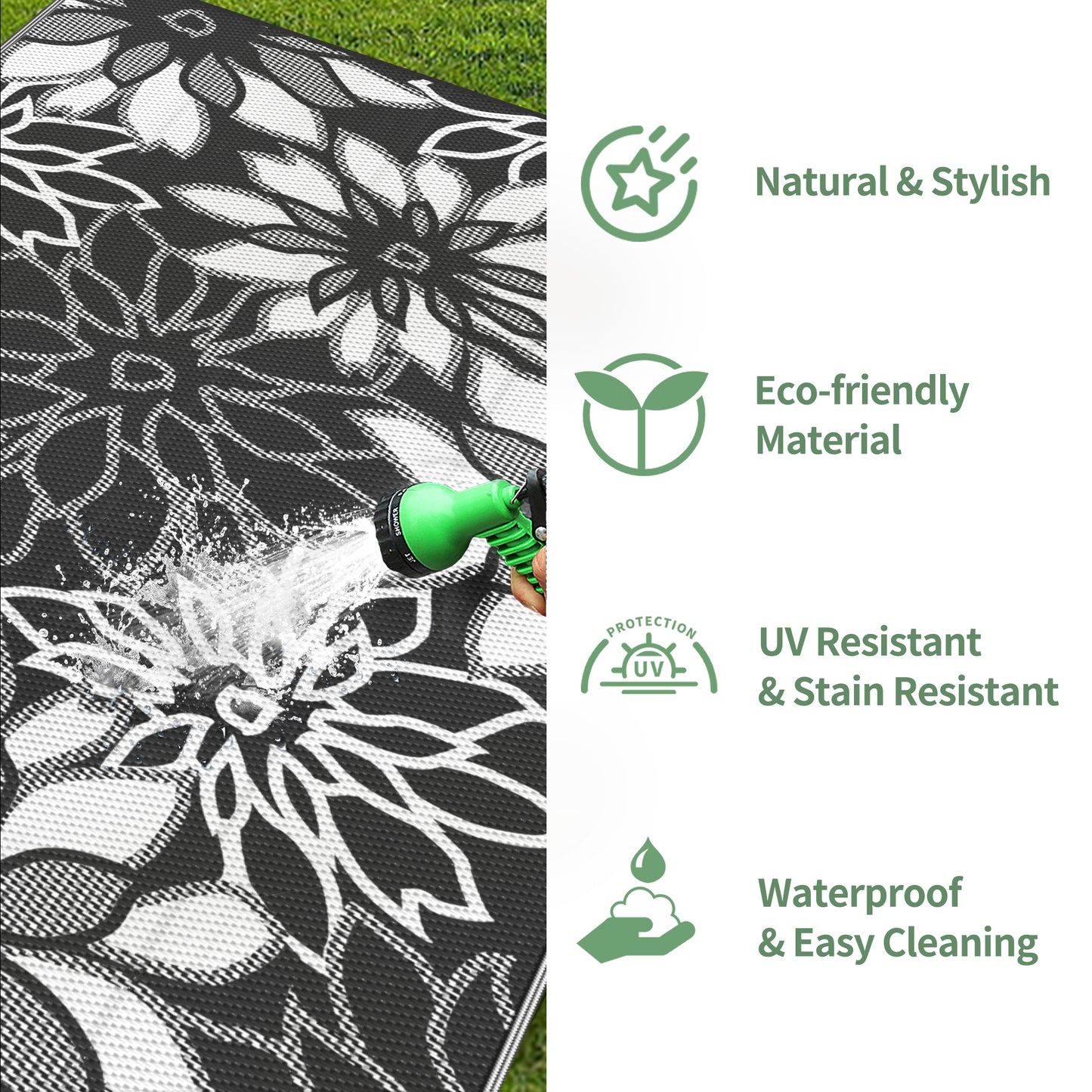 GENIMO Outdoor Rug for Patio Clearance,8'x10' Waterproof Mat