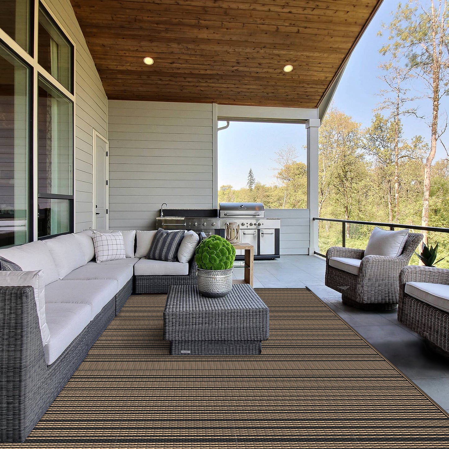 GENIMO Outdoor Rug for Patio Clearance,8'x10' Waterproof Mat