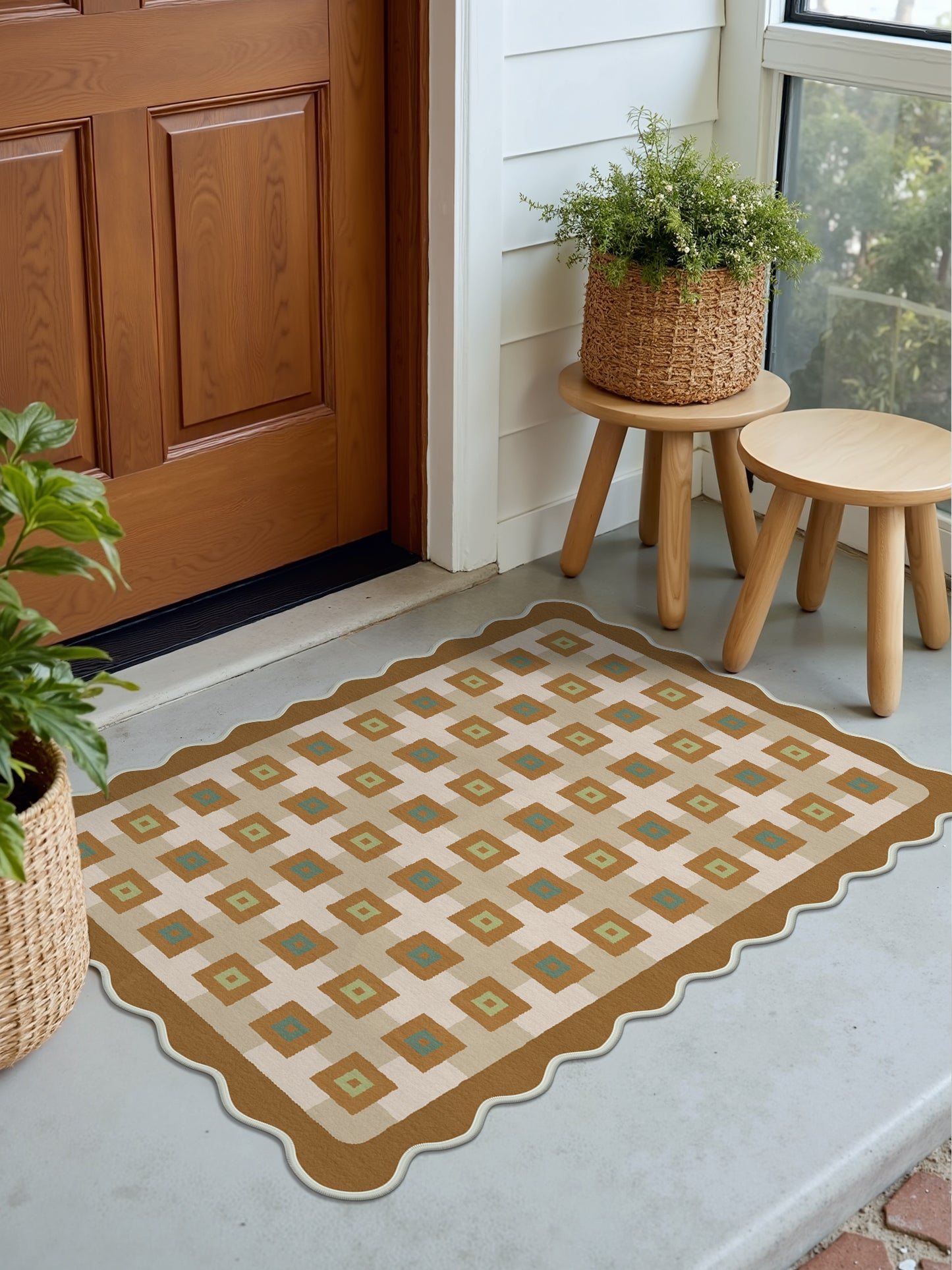 GENIMO Modern Geometric Decorative Irregular Area Rug