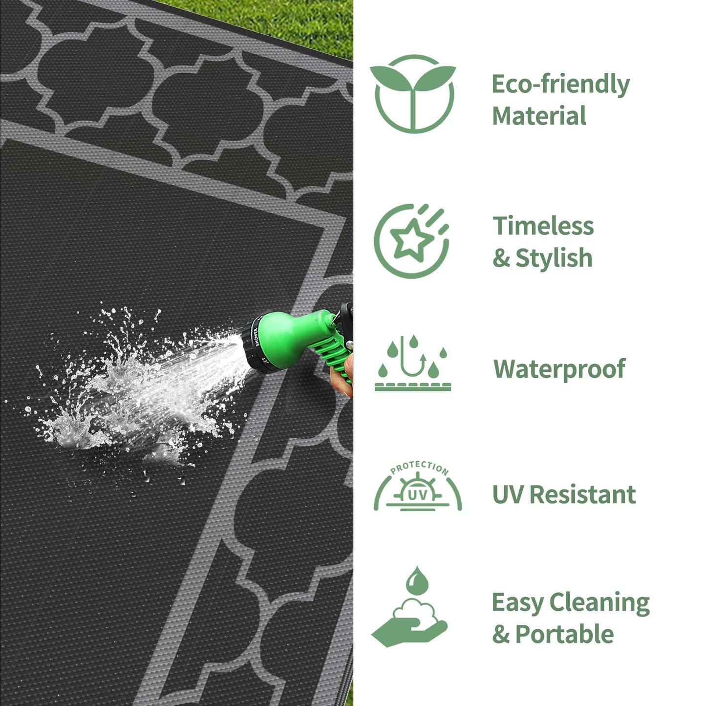 GENIMO Outdoor Rug for Patio Clearance,8'x10' Waterproof Mat