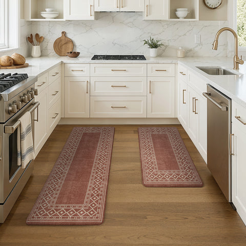 GENIMO 2Pcs Anti Fatigue Padded Kitchen Mat Non Slip Washable Runner Rug for Sink