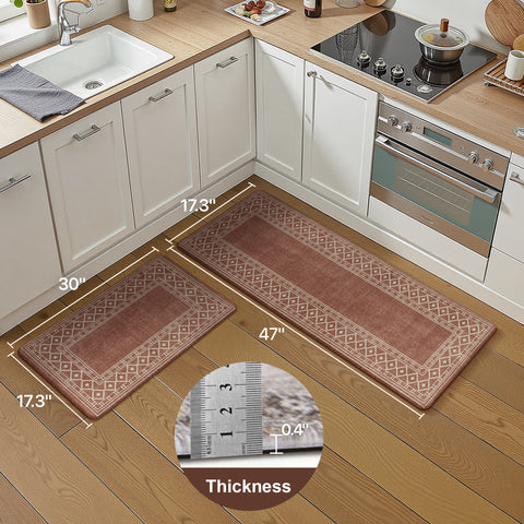 GENIMO 2Pcs Anti Fatigue Padded Kitchen Mat Non Slip Washable Runner Rug for Sink