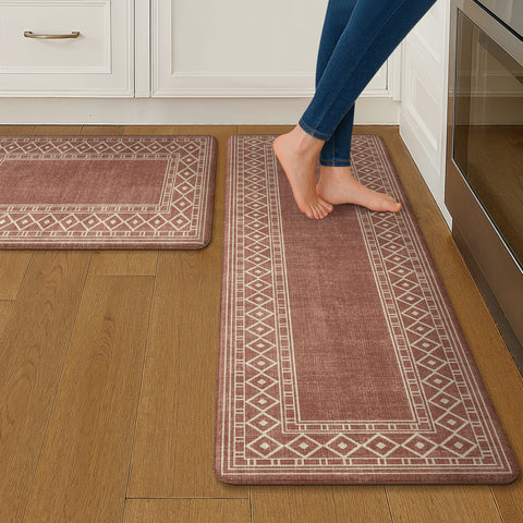 GENIMO 2Pcs Anti Fatigue Padded Kitchen Mat Non Slip Washable Runner Rug for Sink