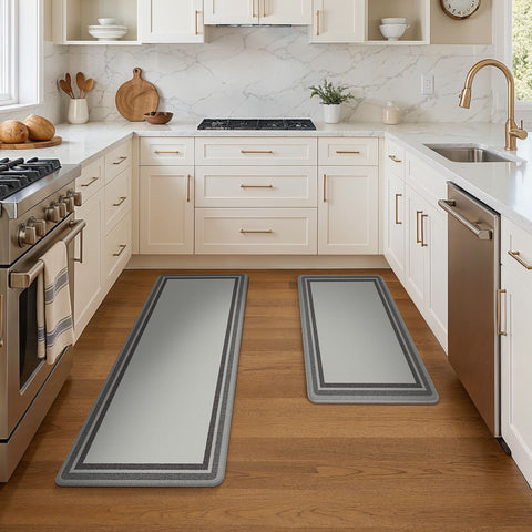 GENIMO 2Pcs Anti Fatigue Padded Kitchen Sink Mat Non Slip Washable Runner Rug in Modern