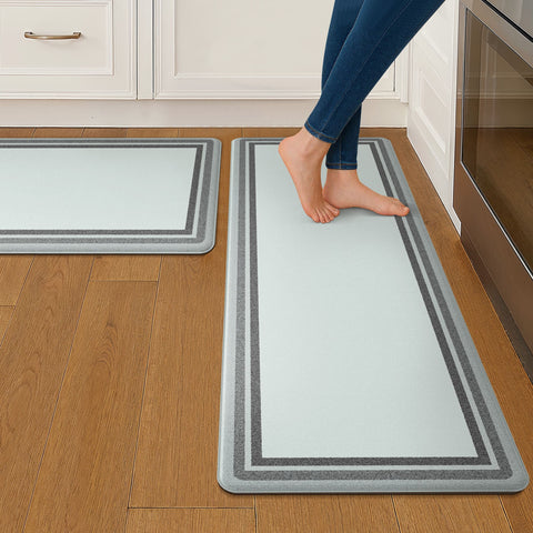 GENIMO 2Pcs Anti Fatigue Padded Kitchen Sink Mat Non Slip Washable Runner Rug in Modern