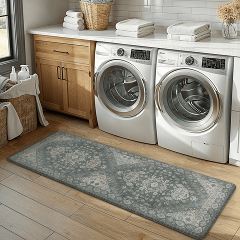 GENIMO 2Pcs Anti Fatigue Padded Kitchen Floor Mat Non Slip Washable Runner Rug for Sink in Persian