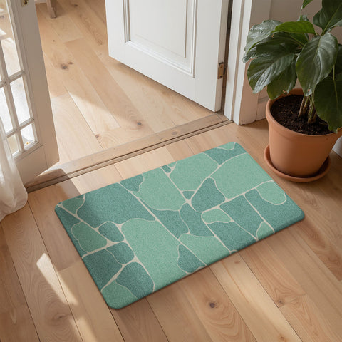 GENIMO 2Pcs Anti Fatigue Cushioned Kitchen Sink Mat Non Slip Washable Runner Rug in Geometry