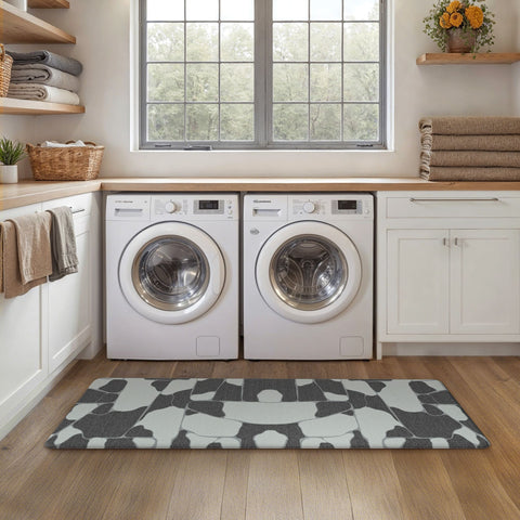 GENIMO 2Pcs Anti Fatigue Cushioned Kitchen Sink Mat Non Slip Washable Runner Rug in Geometry