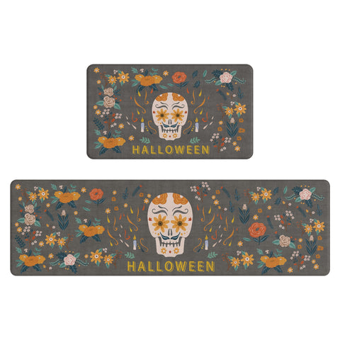 GENINO Cushioned Anti Fatigue Kitchen Mats for Floor 2PCS Waterproof Runner Rugs for Halloween