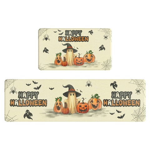 GENIMO 2PCs Cushioned Anti Fatigue Kitchen Mat with Waterproof Non-Slip for Halloween Decorations