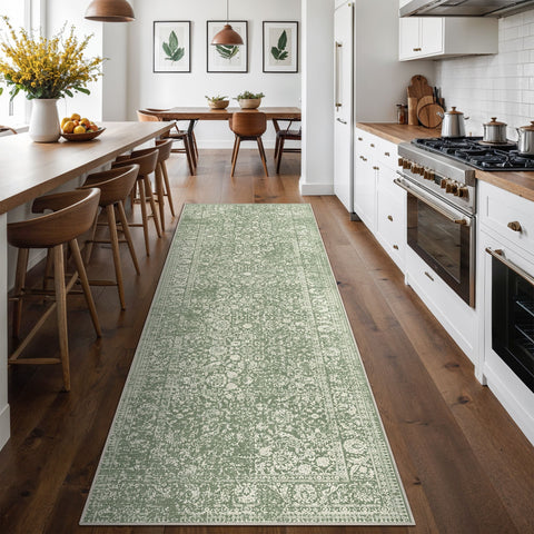 GENIMO Flourishing Floral Print Machine Washable Runner Rug,2'x6'